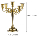 Miniatyrbillede 2 af 5: CDQ Metall Kandelaber Guld 5 Arm 27cm Ljushållare med lång kon