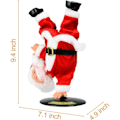 Miniatyrbillede 2 af 5: Syngende dansende julemand, jule inverteret roterende julemand Xmas elektriske musikdukker elektriske plyslegetøjspynt jul til børn