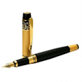 Miniatyrbillede 1 af 5: Heroes 901 Fountain Pen Medium Fountain Pen Luksus Sort og Guld Rustfrit Gave Skole Kontor