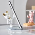 Miniatyrbilde 5 av 5: Søt bjørnetelefonstativ for skrivebordsdekorasjon Kawaii telefonstativ (hvit, håndflate støtte)
