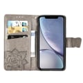 Miniatyrbild 2 av 5: Kompatibel med Iphone Xr Case Flip Cover Emboss Butterfly Soft Tpu Shockproof Shell Slim - Grå null none