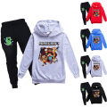 Miniatyrbild 2 av 3: Barn Pojkar Minecraft Hoodie Top Pullover Byxor 2st Kit svart 140cm