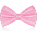 Pikkukuva 1 / 7: Rusetti miehille, klassinen yksivärinen rusetti miehille, satiininen smokkiruusetti, säädettävä muodollinen rusetti juhliin, häihin Pink