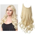 Miniatyrbild 1 av 4: Syntetiska Clip-in Våghårsextensions Ombre Naturligt Svart Blond Rosa En Bit Falskt Hårstycke Fiskelinje Falska Hårstycken Beach Blond 18 tum