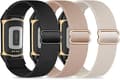 3 elastiska handledsband, kompatibla med Fitbit Charge 5/Fitbit Charge 6 armband för män och kvinnor, andningsbara och justerbara E