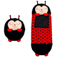 Miniatyrbild 1 av 8: (optimerad kunskap) Mysig sovsäck för barn med dockor, mjuk pyjamas-napptäcke, 126*43cm, svart nyckelpiga-design 0.7