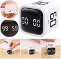 Miniatyrbillede 5 af 5: Pomodoro Timer Skrivebordskube Med Forudindstillede 5 10 30 60 Minutters Tilstande, Vibration Og Justerbar Lydstyrke Til Arbejde Studie, Sort