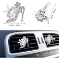 Pikkukuva 2 / 5: 4 kpl Bling korkeakorkoiset venttiilin kiinnikkeet Crystal Shoe Car Clips R