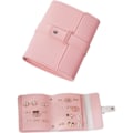 Miniatyrbillede 1 af 4: Øreringeholder Organizer med foldbart bogdesign Øreringe Bog Organizer, Bærbar Læder Rejse Øreringe Taske pink