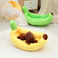 Miniatyrbillede 4 af 5: Kreativ fluffig bananbåd katteseng banan husdjursseng blød og behagelig hund og kat vinterhusmadras kæledyrsmaterial hvalpe og killinger