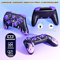 Miniatyrbillede 7 af 7: Controller til Nintendo Switch/OLED/Lite, Trådløs Pro Switch-controller med LED-joystick/Bevægelse/Vibration/Turbo/Vækning