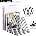 Miniatyrbillede 3 af 4: Hvid Magasin Organiser, 9 Slots Trekant Sorter, Skrivebords Dekoration