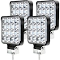Miniatyrbilde 1 av 5: 4 stk 48W LED Arbeidslys, 12V Bil LED Spotlight Vanntett IP67, LED Arbeidslys for Bil Lastebil Traktor SUV Båt (4 stk)
