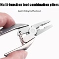 Miniatyrbillede 3 af 5: Rustfrit stål udendørs bærbar multiværktøj tang kniv nøglering skruetrækker multi værktøj zdq