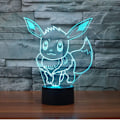 Miniatyrbilde 4 av 5: 3D Illusions Pokemon LED-nattslampe, 7 farger gradvis endring USB-berøringsbryter 3D visuelle lamper for feriegaver eller hjemmeinnredning (YSJ)