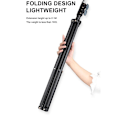 Miniatyrbillede 6 af 9: Selfie Lampe LED Ring Light Stativ 50 - 216 cm + Fjernbetjening Black Svart