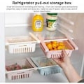 Miniatyrbild 4 av 5: 2-pack Utdragbar Förvaringslåda för Kylskåp med Multifunktionslådeorganisatör för Kylskåp, Kök, Skafferihylla (Färg: Blå+Rosa)
