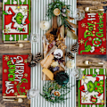 Pikkukuva 5 / 5: God Jul Oavsett bordstabletter Set med 4, Julgransbord bordstabletter Hem Köksinredning,Vinter Snöflinga dekoration 30,48 x 45,72 cm