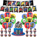 Pikkukuva 1 / 5: Transformers-tema födelsedagsfestdekorationer Transformers-dra-flikar tårtdekorationer ballonger spiralhängen - Perfekt set A Set A