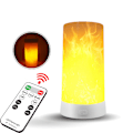 Miniatyrbillede 4 af 5: Flammeeffekt lys, USB genopladeligt batteridrevet flammelampe, Pejselys med fjernbetjening og timer, Vandtæt Dæmpbar 4 tilstande 2 STK