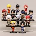 Pikkukuva 1 / 5: 12st/ set Naruto Anime Shippuden Hinata Sasuke Itachi Kakashi Gaara Jiraiya Sakura Q Version PVC Figurer Leksaker Dockor Barnpresent
