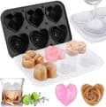 Isbitsform i silikon, 2,5 tums 3D-hjärta- och diamantformar med lock, för whisky och cocktails
