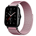 Pikkukuva 1 / 3: Magneettinen ranneke Amazfit GTS/4/2/2e/GTS2 Mini/3/GTR 4/3/2/47mm 20mm 22mm metalliverkko älykello Mesh Amazfit Bip 5 -hihna vaaleanpunainen 22mm