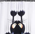 DIY Duschdraperi, Roligt Kattmönster, med Krokar (Svart Katt_tfrf)