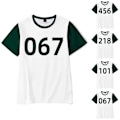 Miniatyrbild 1 av 5: Squid Game Cosplay-set för kvinnor - kortärmad T-shirt och tröjamask, Maskerad 067 L
