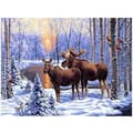Miniatyrbild 1 av 5: Diamantmålning 30x40cm - Älgar Vinter SnöA Multicolor Multicolor multifärg