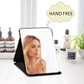 Miniatyrbild 4 av 7: Folding Table Mirror with PU Leather Makeup Mirror, Portable Travel Mirror, Foldable Mirror with Stand Portable 15.5*20.5cm