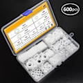 Miniatyrbilde 3 av 5: 600 stk Nylon Flatbrikke Sortiment Sett Plastbrikker