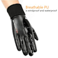 Miniatyrbillede 3 af 5: Unisex læderhandsker Black Cashmere Vindtæt Vandtæt Touch Black onesize