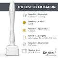 Miniatyrbild 3 av 3: Justerbar Microneedling-stämpel - Professionell mikronål för hår, skäggväxt - Fantastisk hudpenna för ansikte - 140 Titanstift