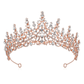 Miniatyrbilde 1 av 8: Legering Krona Bryllup Tiara Krystall Rhinestone Krone ROSE GULL Rose gold