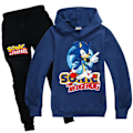 Pikkukuva 1 / 3: Sonic The Hedgehog Barn Pojkar Långärmad Luvtröja + Byxor Träningsoverall navy blue 130cm