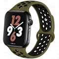 Miniatyrbilde 1 av 5: Sportrem for Apple Watch Band 45 mm 49 mm 44 mm 40 mm 41 mm 42 mm Silikonarmbånd correa iWatch Ultra 2 Series 9 8 SE 7 6 5 4 3 Oliv flak svart 26 S-M