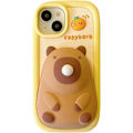 Miniatyrbild 1 av 7: iPhone Skyddsfodral, Sött 3D Kawaii Mobilskal med Roliga Capybara-bubblor, Tecknat Skal med Nyckelring, Tillverkat av Mjuk Silikongel iPhone15