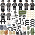 Miniatyrbillede 1 af 5: 8 stk. Militære minifigurer Bas Ww2 Sæt +våben Kit Armé Våben Soldater Legetøj