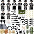 Pikkukuva 1 / 5: 8 kpl Sotilasminihahmoja Base Ww2 Set +aseet Kit Armeija Aseet Sotilaat Lelut