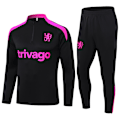 Miniatyrbilde 1 av 2: 2425 Ny Spania Portugal Brasil Voksen Langermet Fotballtreningsuniform Sett Chelsea/Svart Chelsea/Black 2XL