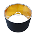 Miniatyrbillede 2 af 5: Enkel stofskærm Clip On Drum Lampskærm til spisestuen Sort 300mm x 200mm