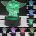 Miniatyrbild 2 av 5: Baby Yoda Leksaker 3D Lampa Star Wars Presenter LED Nattlampa 7 Färger