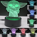 Miniatyrbilde 2 av 5: Baby Yoda leker 3D lampe Star Wars gave LED nattlampe 7 farger