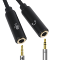 Miniatyrbilde 2 av 5: USB til 3,5 mm lydadapter USB lydkort med 3,5 mm Aux-omformer for headset PC Bærbare Linux Stasjonære datamaskiner Black szq