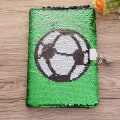 Miniatyrbillede 2 af 4: Kostymer Drenge Fodbold Paljet Journal Paljet Notebook Dagbog Notesbog Lås Journal Kit