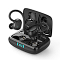Pikkukuva 2 / 5: Langattomat Bluetooth 5.3 -kuulokkeet mikrofonilla, langattomat kuulokkeet IP7 vedenpitävät korvakoukut, melunvaimennuskorvat 48H Musta