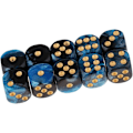 Miniatyrbillede 2 af 5: 20 stykker polyhedriske terninger D6 terninger 6-sidede 16 mm akrylterninger spil til DND terninger RPG MTG brætspil (blå sort og rød sort)