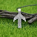 Miniatyrbillede 1 af 5: Viking Wolf Amulett Run Rune Fehu Norse Talisman Irske Knuder Smykker Goth Mænd Halskæde Style 5 Sølv