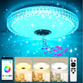 Miniatyrbilde 1 av 4: 36W Krystall LED-taklampe med Bluetooth-høyttaler, fjernkontroll/APP-kontroll